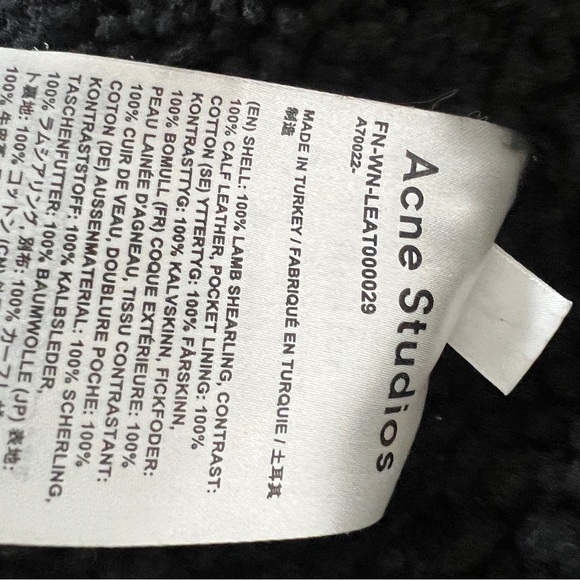 Acne Studios Shearling Coat w/ Orginal Tags - Picture 8 of 10